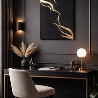 Quadro astratto con texture e foglia oro