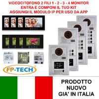 Videocitofono 2 fili 1 2 3 4 posti monitor 7 o 10"