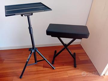 Supporto laptop e sgabello per pianoforte