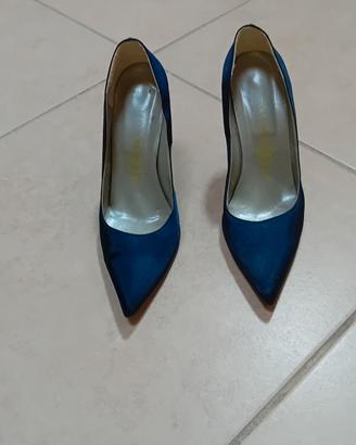 Décolleté blu stupende n. 37 tacco belle