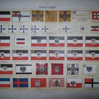 Cromo Litografia Tedesca Bandiera Guerra Mondiale