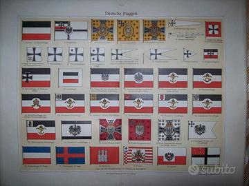 Cromo Litografia Tedesca Bandiera Guerra Mondiale