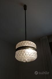 Lampadario sospensione con paralume in vetro