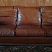 divano 3 posti più poltrona in vera pelle