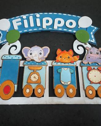 Fiocco nascita / nome bambino personalizzata
