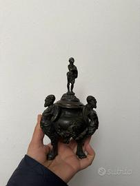 Antico calamaio/bruciaincenso in bronzo