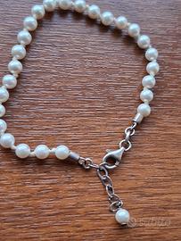 bracciale vintage argento 925 ed perle 