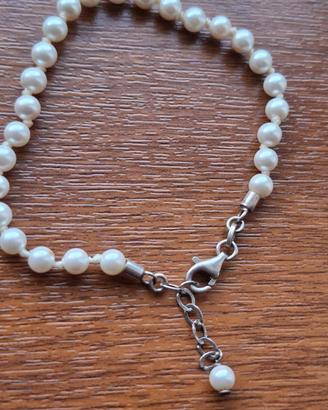 bracciale vintage argento 925 ed perle 