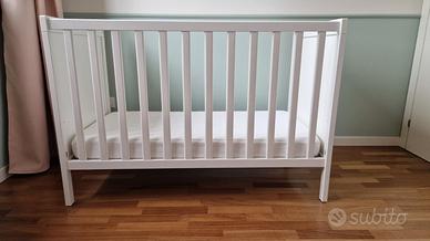 Lettino bambini IKEA SUNDVIK bianco + materasso