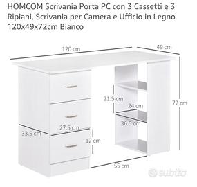 Scrivania cameretta /  ufficio con porta pc