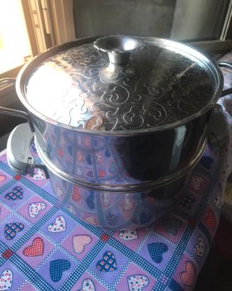 PENTOLA LAGOSTINA ACCIAIO INOX COTTURA A VAPORE