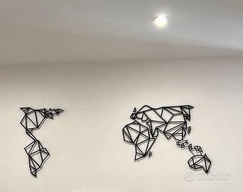 Mappamondo da parete in metallo design moderno