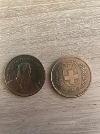 Moneta 5 franchi svizzero