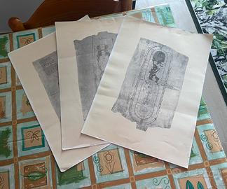 Lotto 3 stampe riproduzione medievale