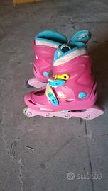 Pattini a rotelle rosa da bambina - 4 ruote