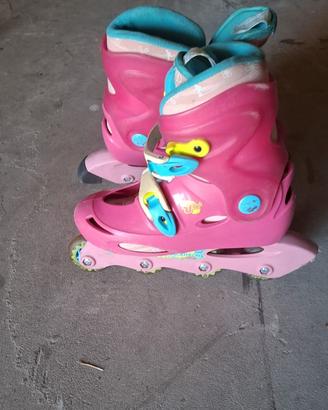 Pattini a rotelle rosa da bambina - 4 ruote