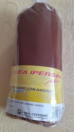 Lenzuolo inferiore matrimoniale con angoli caffè