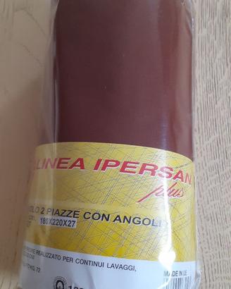 Lenzuolo inferiore matrimoniale con angoli caffè