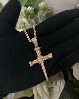 Collana Croce Chiodi Oro