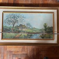 Gande quadro vintage, olio su tela