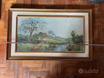 Gande quadro vintage, olio su tela