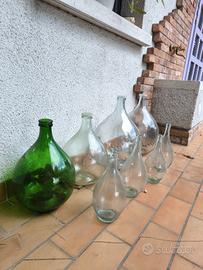 8 bottiglioni in vetro