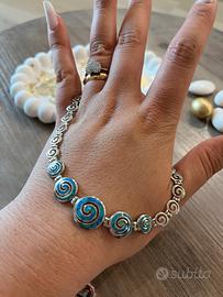 Collana opale e argento