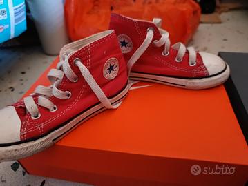 scarpe bimbo/a converse rosse 