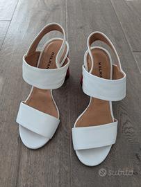 Sandali con tacco Halmanera in pelle – Bianco e bo