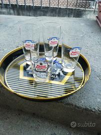vassoi e bicchieri birra peroni e nastro azzurro