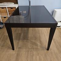 Tavolo allungabile wengè e vetro 130x90/230