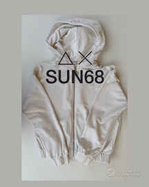 Sun 68 felpa donna bianca zip gioiello