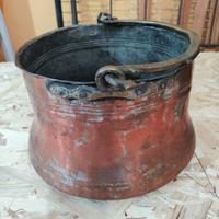 antico paiolo in rame  fine 1800