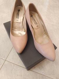Decoltè in pelle rosa cipria marca Confort