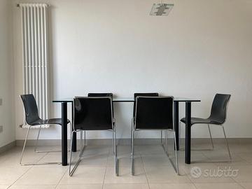 Tavolo in vetro e metallo - 70 x 160 cm