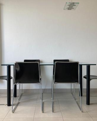 Tavolo in vetro e metallo - 70 x 160 cm