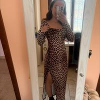 🐆Maxi Dress Leopardato con Spacco - Sensuale
