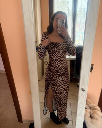 🐆Maxi Dress Leopardato con Spacco - Sensuale