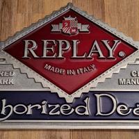 INSEGNA REPLAY JEANS TARGA SMALTATA EPOCA VINTAGE