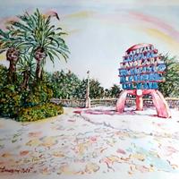 acquerello su cartoncino,dimensioni cm 40 x 30