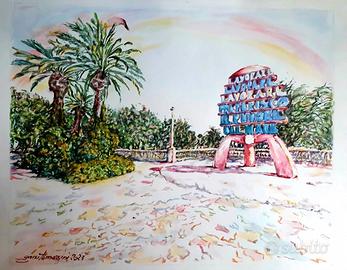 acquerello su cartoncino,dimensioni cm 40 x 30