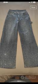 Jeans brillantinati glitter brillantini strass