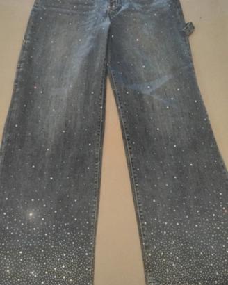 Jeans brillantinati glitter brillantini strass