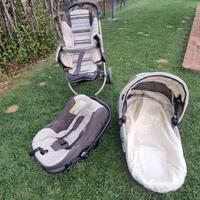 Tris  carrozzina, passeggino ed ovetto