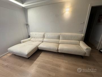 Divano Cierre in Pelle Bianca