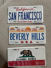 Set 3 targhe commemorative  originali California