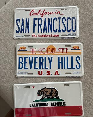 Set 3 targhe commemorative  originali California