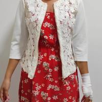 Giubbino sagomato pizzo con cerniera