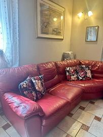 Divano vera pelle bordeaux