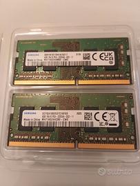 RAM 2 X 4GB SAMSUNG DDR4,  3200 MHz Sodimm